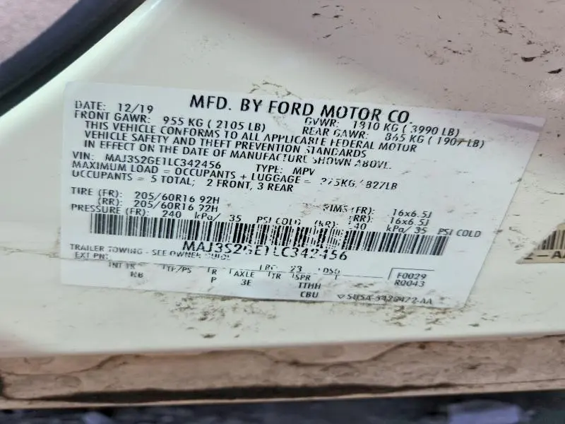 2020 FORD ECOSPORT SE  