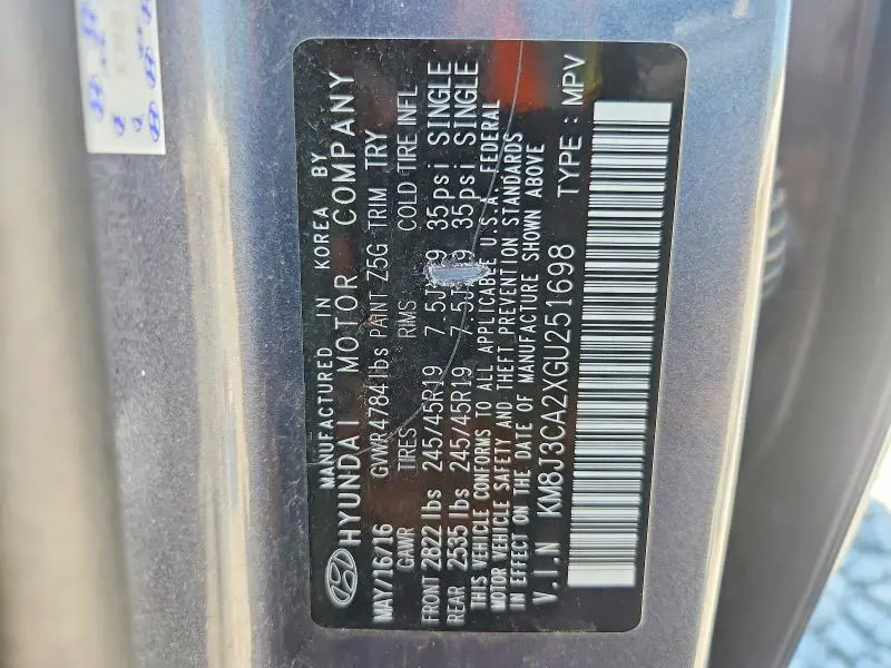 2016 HYUNDAI TUCSON LIMITED  
