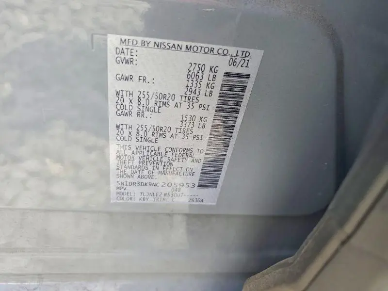 2022 NISSAN PATHFINDER PLATINUM  