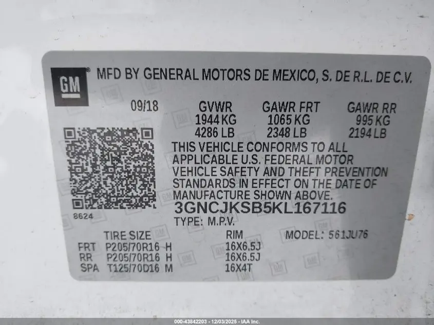 2019 CHEVROLET TRAX LS