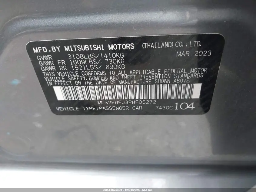 2023 MITSUBISHI MIRAGE G4 BLACK EDITION
