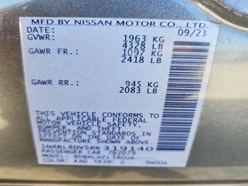 2024 NISSAN ALTIMA SV  
