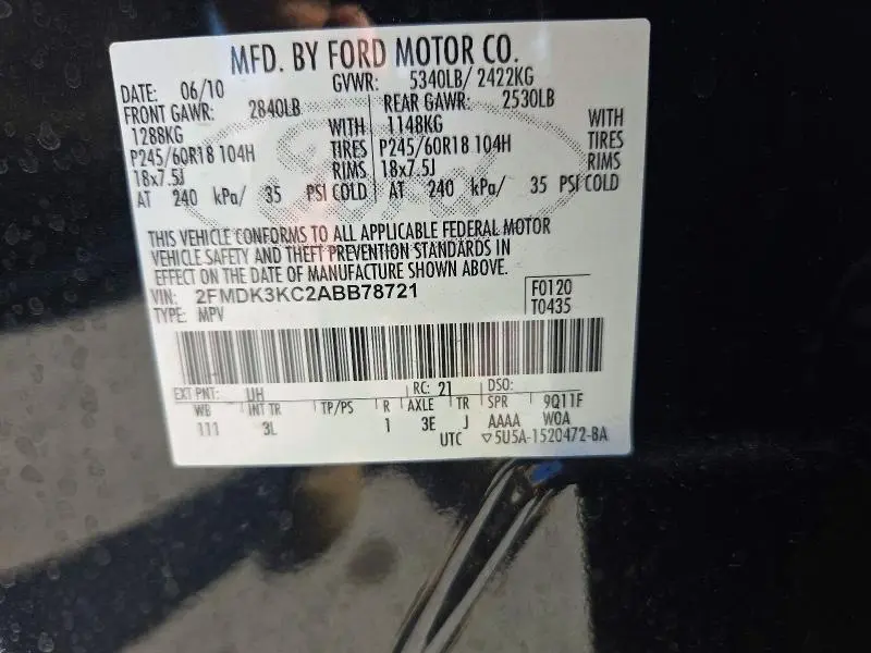 2010 FORD EDGE LIMITED  