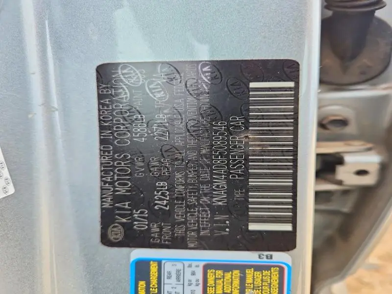 2015 KIA OPTIMA HYBRID  