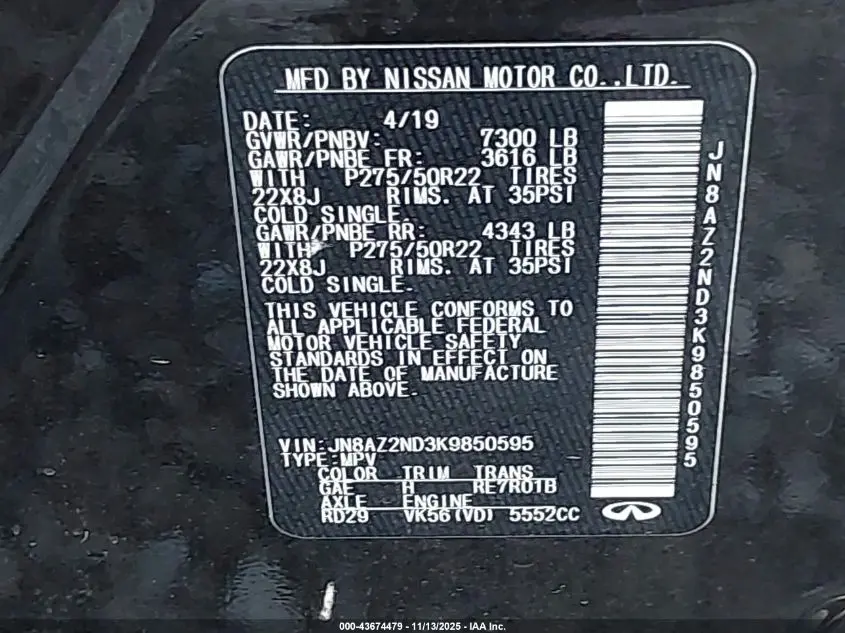 2019 INFINITI QX80 LUXE