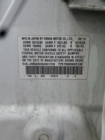 2010 HONDA FIT   