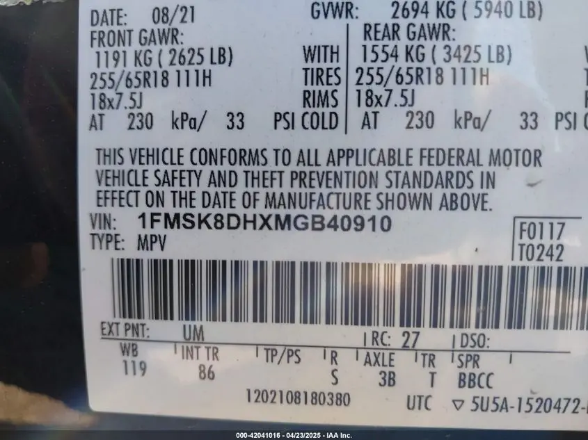 2021 FORD EXPLORER XLT