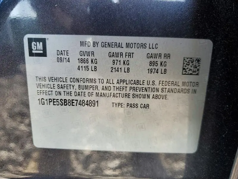 2014 CHEVROLET CRUZE LT  
