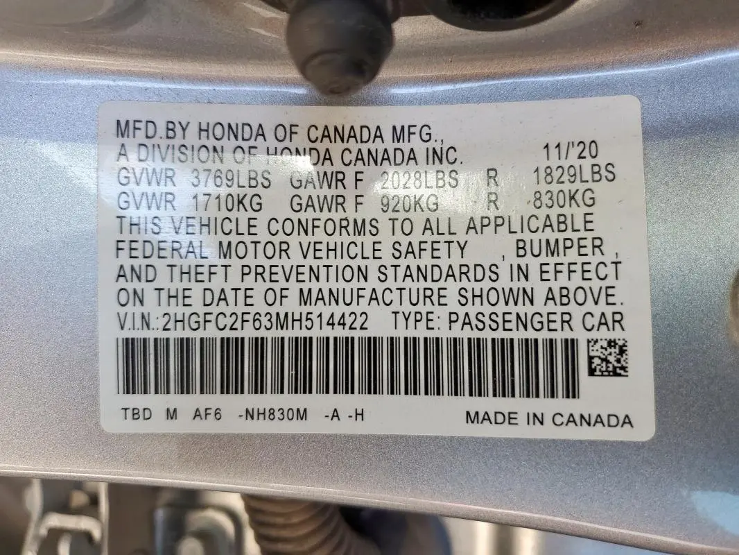 2021 HONDA CIVIC LX  