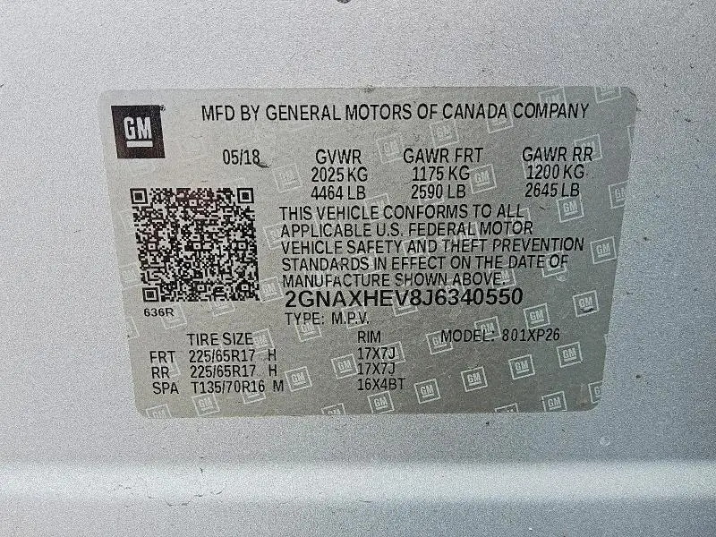 2018 CHEVROLET EQUINOX LS  