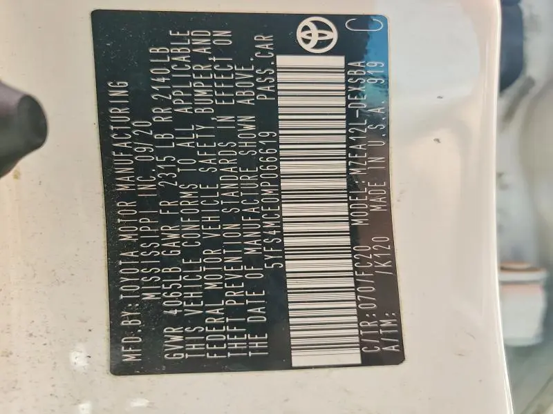 2021 TOYOTA COROLLA SE  