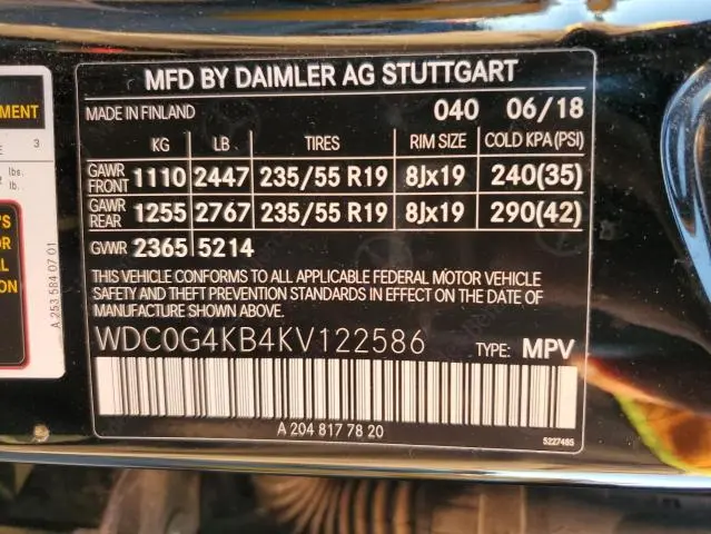 2019 MERCEDES-BENZ GLC 300 4MATIC  