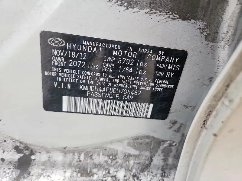 2013 HYUNDAI ELANTRA LIMITED  