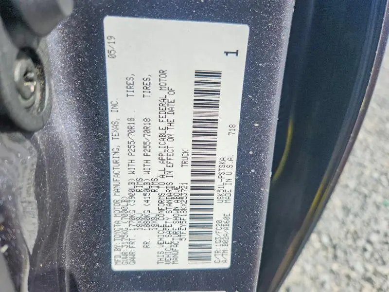 2019 TOYOTA TUNDRA CREWMAX SR5  
