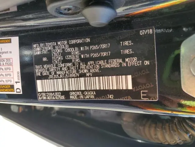 2018 TOYOTA 4RUNNER SR5  