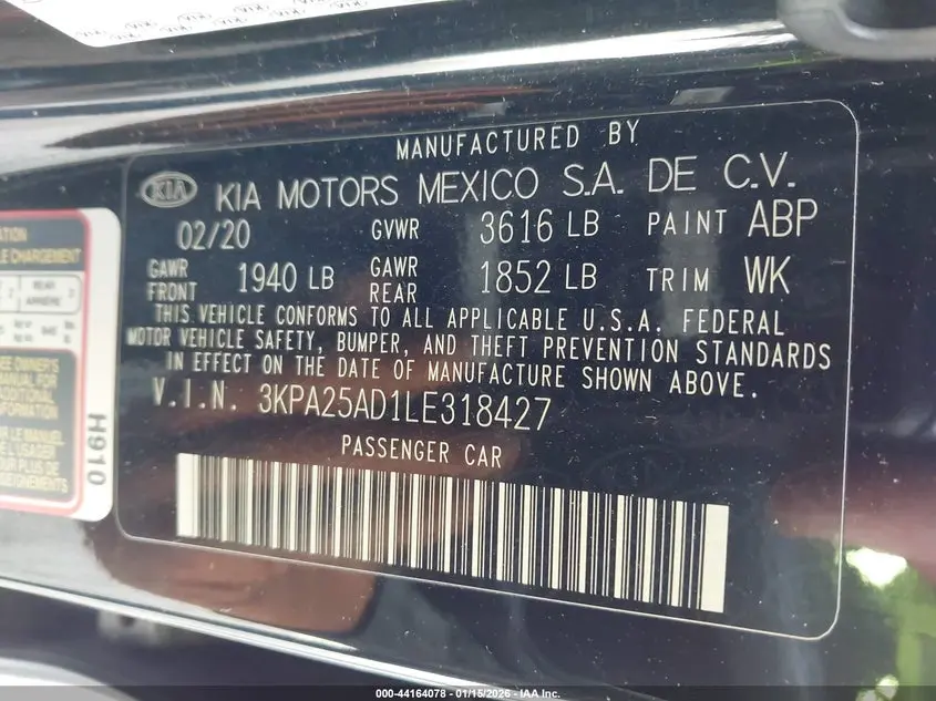 2020 KIA RIO 5-DOOR S
