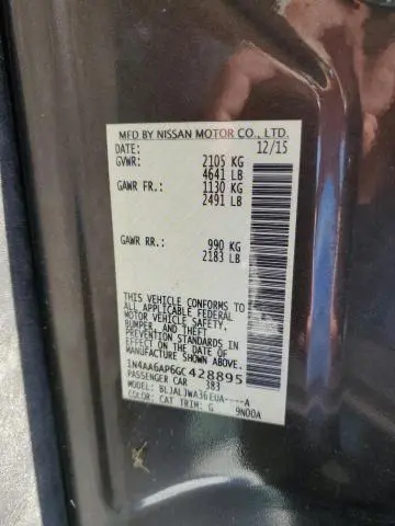 2016 NISSAN MAXIMA 3.5S  