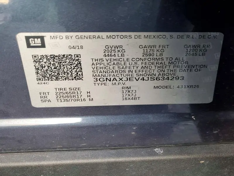 2018 CHEVROLET EQUINOX LT  