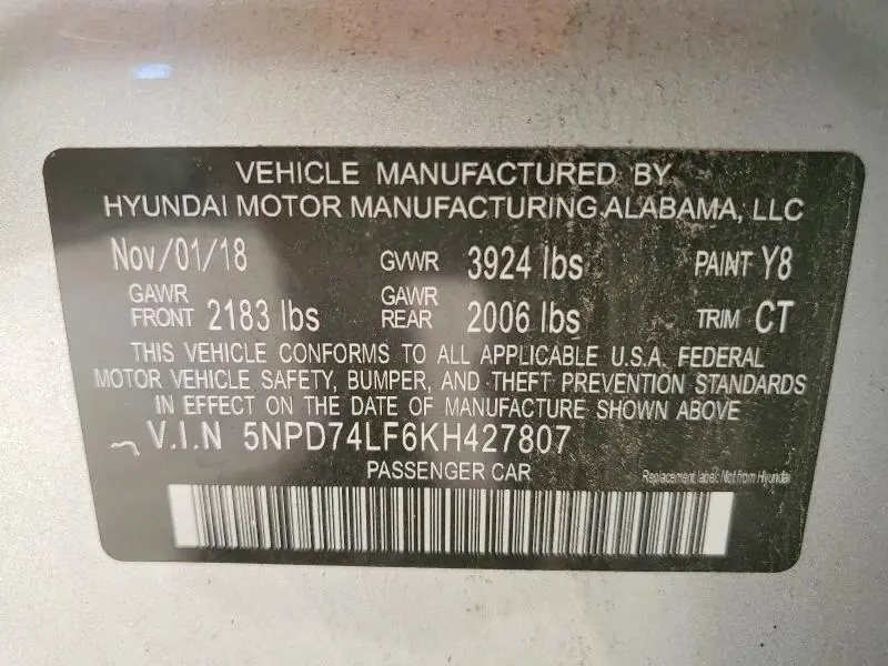 2019 HYUNDAI ELANTRA SE  