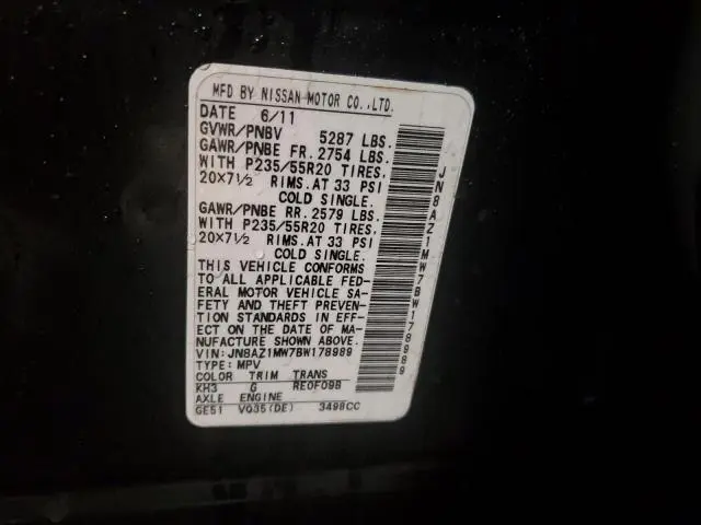 2011 NISSAN MURANO S  