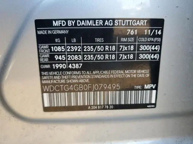 2015 MERCEDES-BENZ GLA 250 4MATIC  