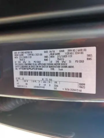 2018 FORD F150 SUPERCREW  