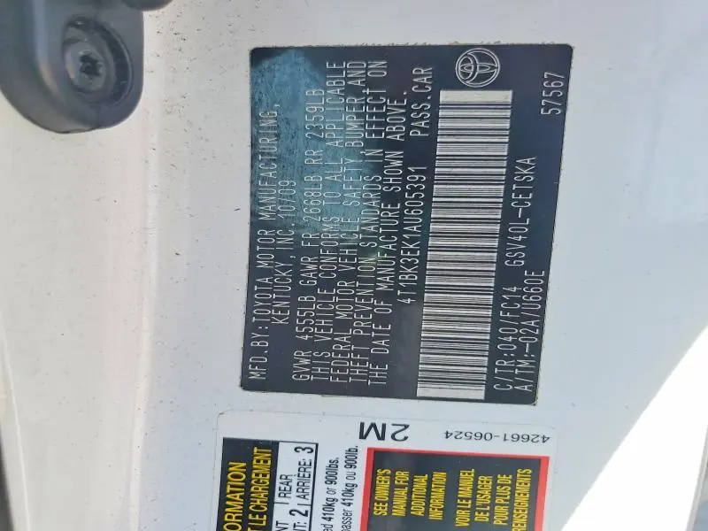 2010 TOYOTA CAMRY SE V6  