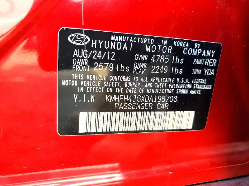 2013 HYUNDAI AZERA BASE  
