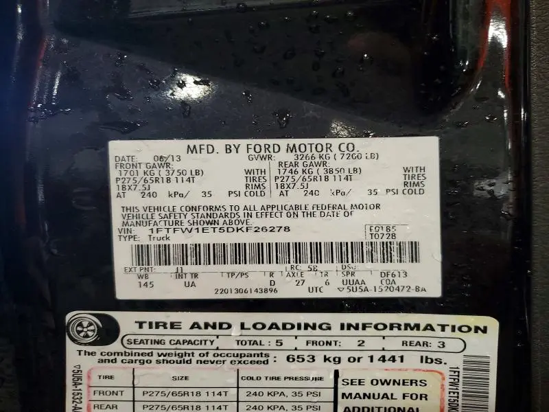 2013 FORD F150 SUPERCREW  
