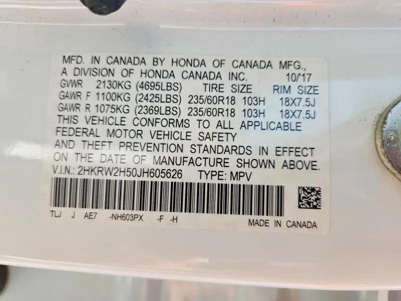 2018 HONDA CR-V EX  