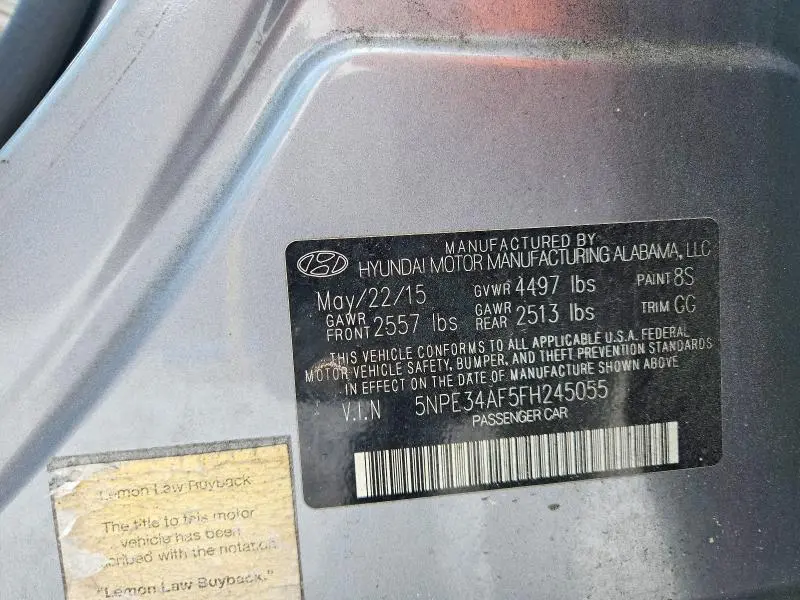 2015 HYUNDAI SONATA LIMITED  
