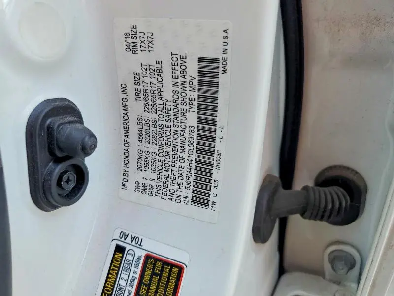 2016 HONDA CR-V SE  