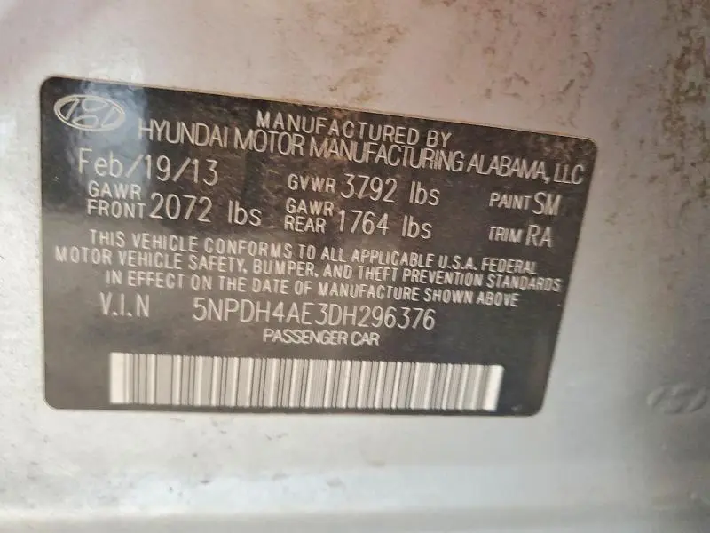 2013 HYUNDAI ELANTRA GLS  