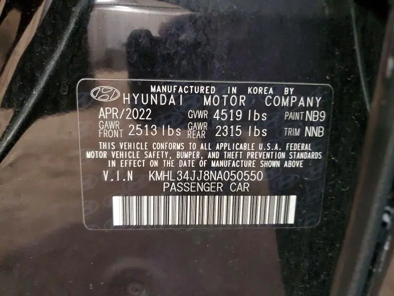 2022 HYUNDAI SONATA   