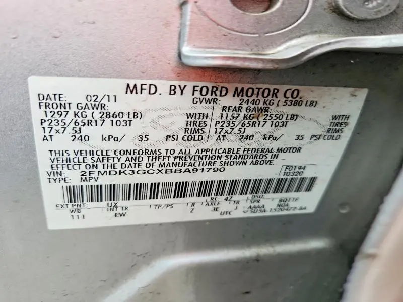 2011 FORD EDGE SE  