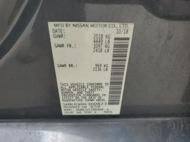 2019 NISSAN ALTIMA SR  