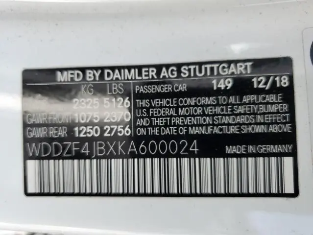 2019 MERCEDES-BENZ E 300  