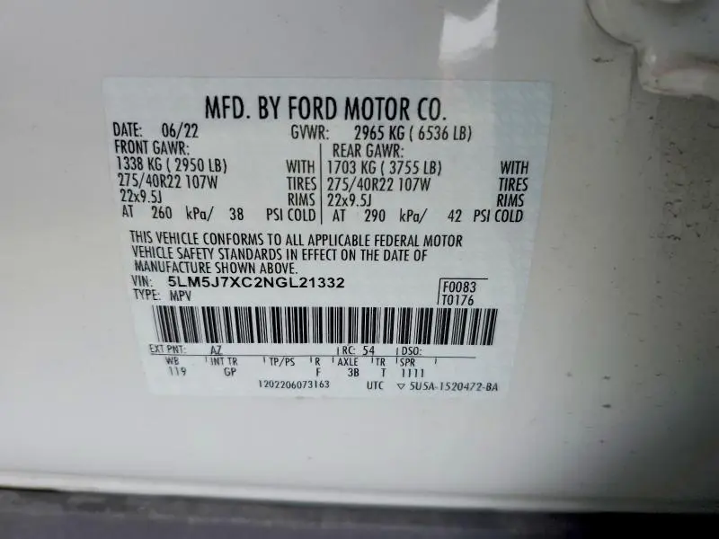 2022 LINCOLN AVIATOR RESERVE  