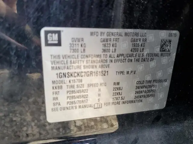 2016 CHEVROLET TAHOE K1500 LTZ  