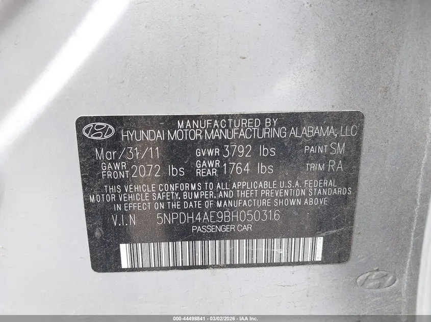 2011 HYUNDAI ELANTRA GLS