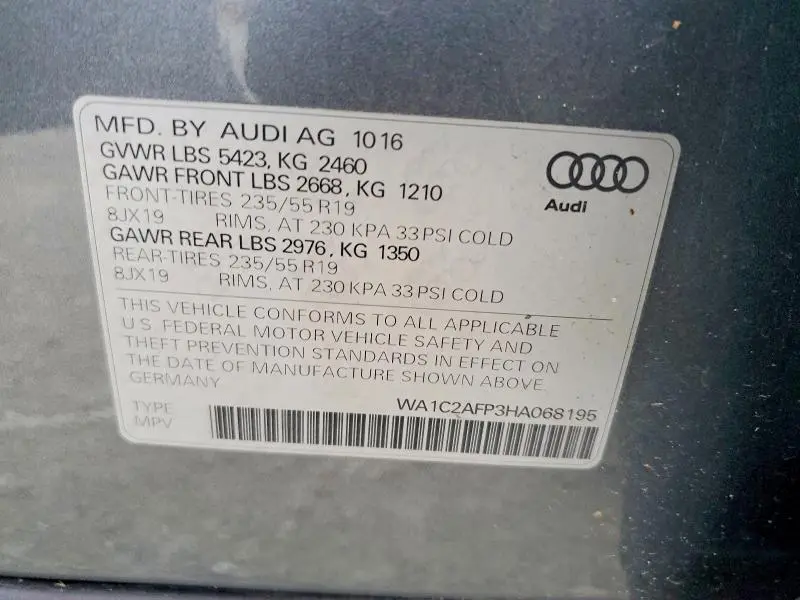 2017 AUDI Q5 PREMIUM  