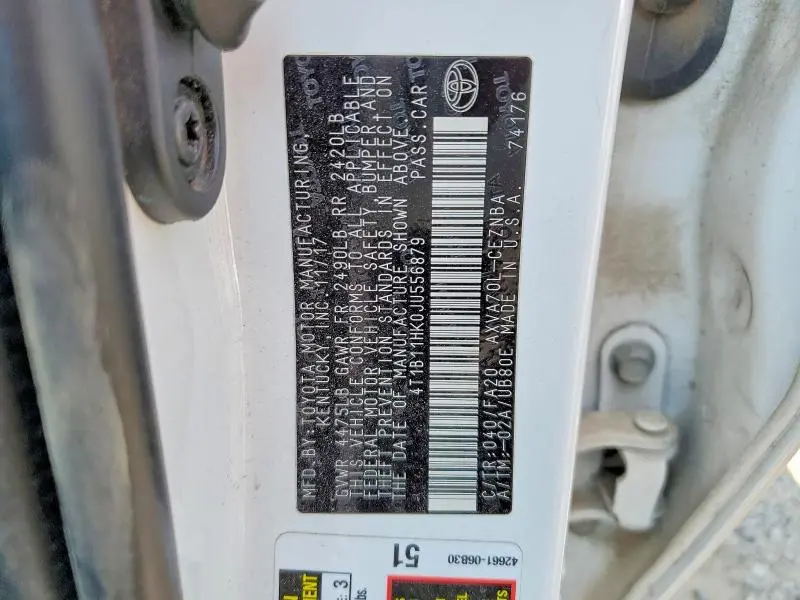 2018 TOYOTA CAMRY LE  