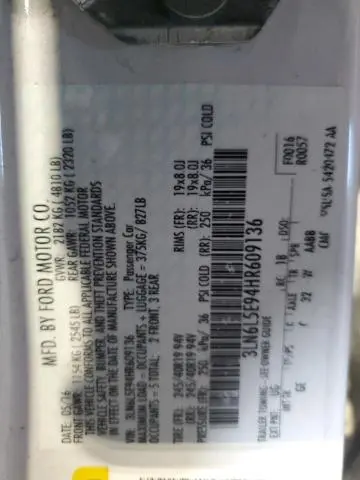 2017 LINCOLN MKZ RESERVE  