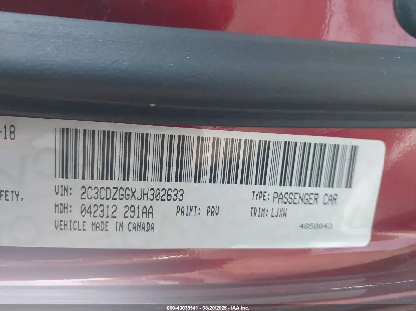 2018 DODGE CHALLENGER GT AWD