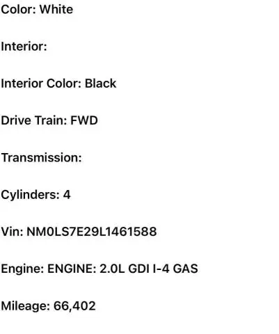 2020 FORD TRANSIT CONNECT XL  