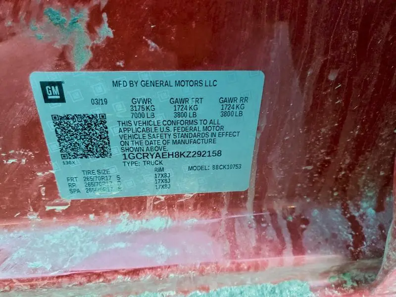 2019 CHEVROLET SILVERADO K1500  