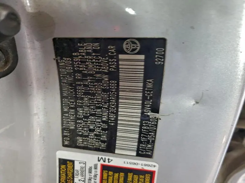 2010 TOYOTA CAMRY BASE  