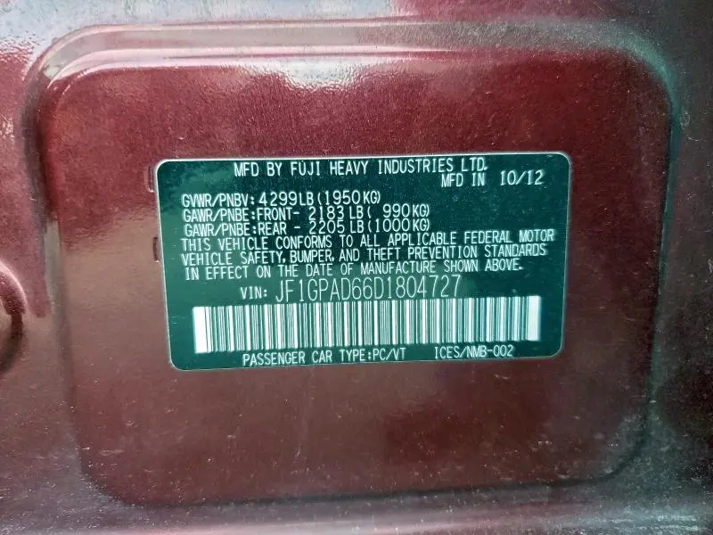 2013 SUBARU IMPREZA PREMIUM  