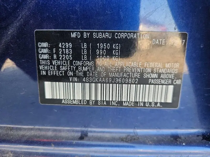 2018 SUBARU IMPREZA   