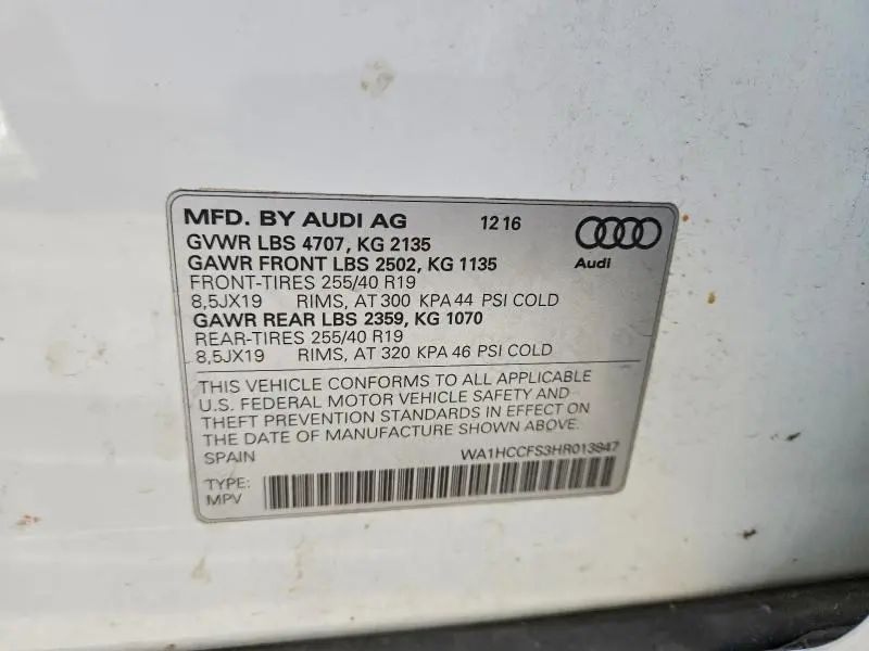 2017 AUDI Q3 PREMIUM PLUS  